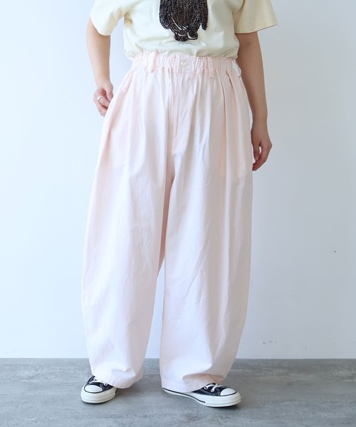 bulle de savon（ビュルデサボン）の「コットン/キュプラ 高密度ブロード パンツ（その他パンツ・レディース・アイボリー/ピンク/チャコールグレー・FREE）」の19枚目の写真