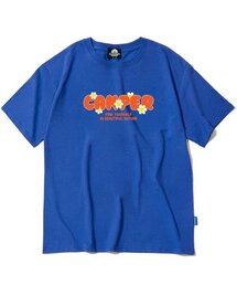 オレンジキャンパーロゴTシャツ - ブルー