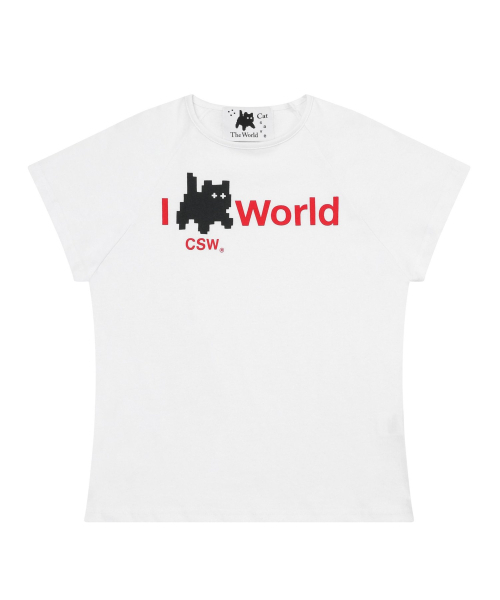 CATSAVETHEWORLD(キャットセーブザワールド)の「ハイム CSW ワールド ナグラン 半袖Tシャツ(Tシャツ/カットソー・レディース・ホワイト・FREE)」の1枚目の写真