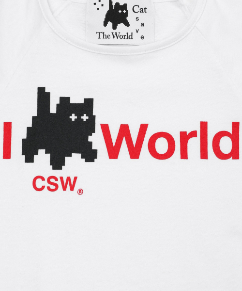 CATSAVETHEWORLD(キャットセーブザワールド)の「ハイム CSW ワールド ナグラン 半袖Tシャツ(Tシャツ/カットソー・レディース・ホワイト・FREE)」の2枚目の写真