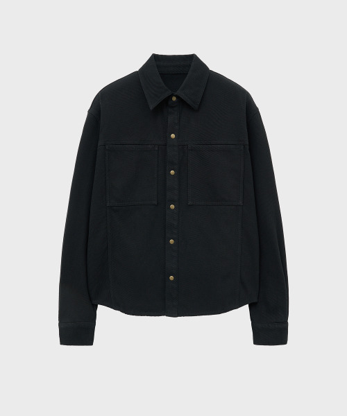 NOIRER（ノイア）の「コットンウィップコードウォッシュドクロップシャツ（ブラック）（シャツ/ブラウス・メンズ・その他・48/50/52）」の2枚目の写真