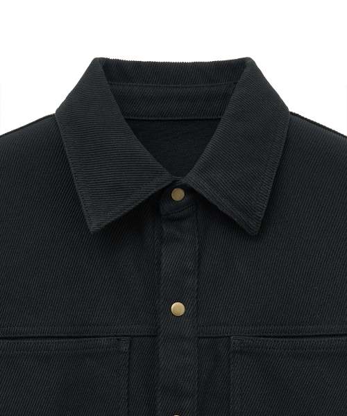 NOIRER（ノイア）の「コットンウィップコードウォッシュドクロップシャツ（ブラック）（シャツ/ブラウス・メンズ・その他・48/50/52）」の4枚目の写真