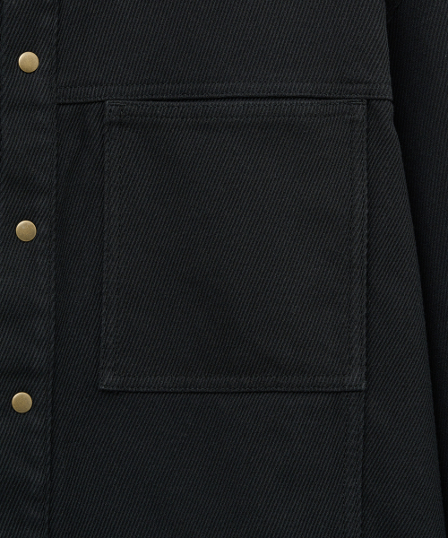 NOIRER（ノイア）の「コットンウィップコードウォッシュドクロップシャツ（ブラック）（シャツ/ブラウス・メンズ・その他・48/50/52）」の5枚目の写真