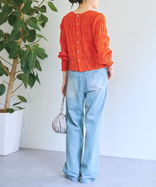 BEARDSLEY（ビアズリー）の「コットンシャーリングブラウス（シャツ/ブラウス・レディース・オレンジ・FREE）」の11枚目の写真