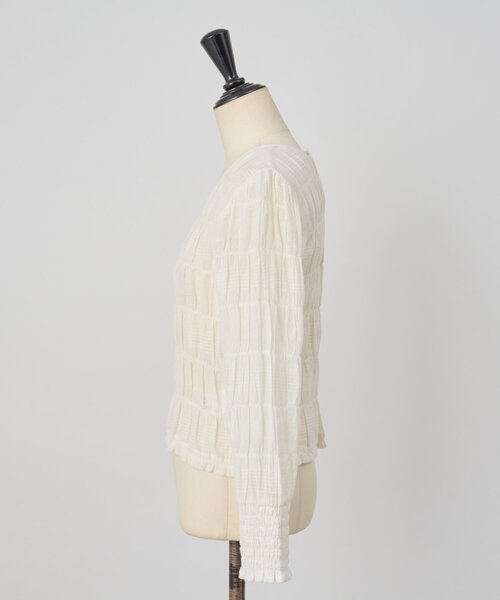 BEARDSLEY(ビアズリー)の「コットンシャーリングブラウス(シャツ/ブラウス・レディース・オレンジ/オフホワイト・FREE)」の15枚目の写真