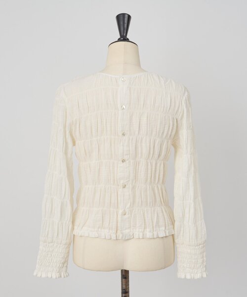 BEARDSLEY(ビアズリー)の「コットンシャーリングブラウス(シャツ/ブラウス・レディース・オレンジ/オフホワイト・FREE)」の16枚目の写真