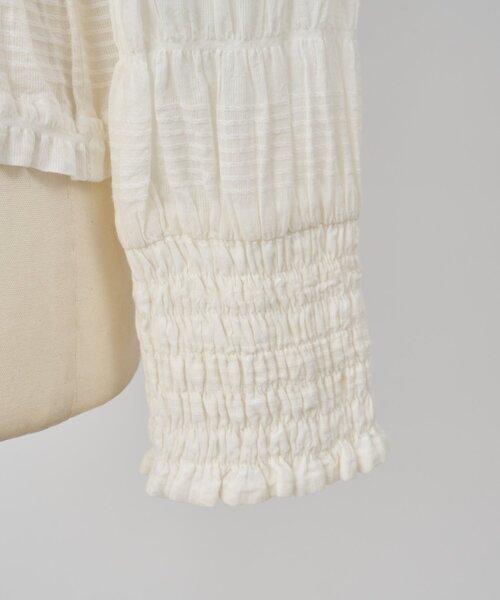 BEARDSLEY(ビアズリー)の「コットンシャーリングブラウス(シャツ/ブラウス・レディース・オレンジ/オフホワイト・FREE)」の20枚目の写真