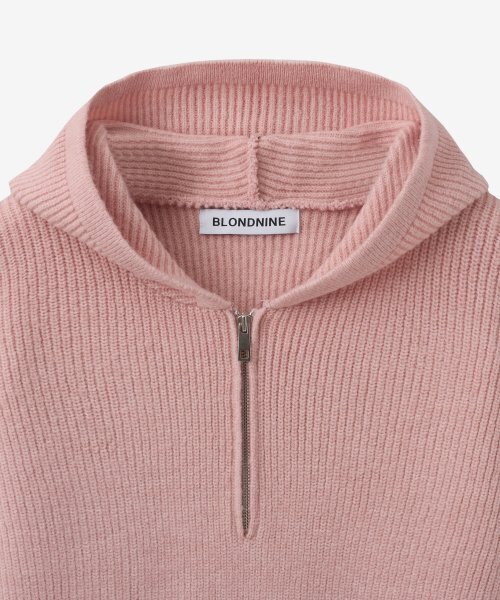 BLOND9(ブロンドナイン)の「フードリブニットハーフジップ_ライトピンク(ニット/セーター・レディース・その他・SMALL/MEDIUM)」の7枚目の写真