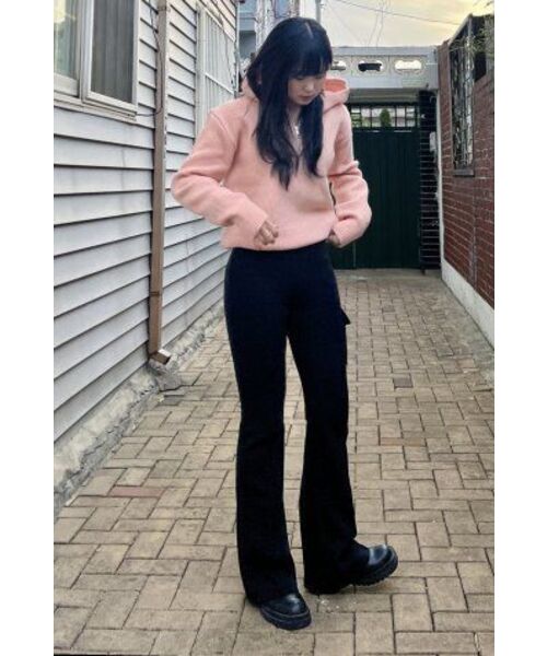 BLOND9(ブロンドナイン)の「フードリブニットハーフジップ_ライトピンク(ニット/セーター・レディース・その他・SMALL/MEDIUM)」の10枚目の写真
