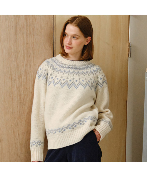NONLOCAL(ノンローカル)の「Nordic Jacquard Merino Wool Knit - Ivory(ニット/セーター・レディース・アイボリー・FREE)」の1枚目の写真