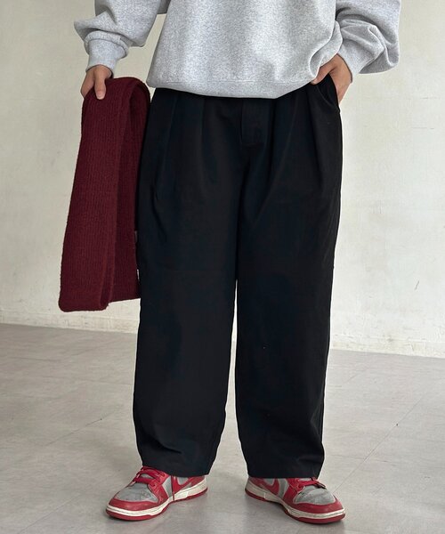 CPCM（シーピーシーエム）の「ピグメントツイルワイドタックパンツ（その他パンツ・メンズ・ブラウン/ブラック/グレー・MEDIUM/LARGE）」の5枚目の写真