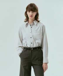 Classic silky shirts (LIGHT GREY)