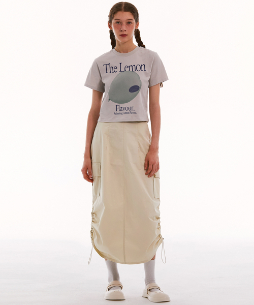 MATCHGLOBE(マッチグローブ)の「レモンフレーバークロップTシャツ(ベージュ)(Tシャツ/カットソー・レディース・その他・FREE)」の2枚目の写真