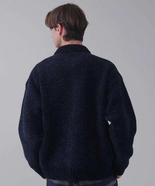 BROWNY(ブラウニー)の「BROWNY/ベロアモールワンポイントZIPカーディガン(カーディガン/ボレロ・メンズ・ネイビー/ブラック・MEDIUM/LARGE)」の13枚目の写真