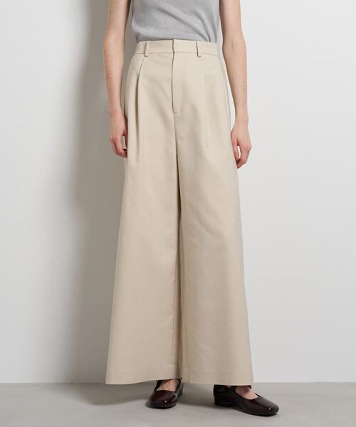 LANVIN en Bleu(ランバンオンブルー)の「コットンギャバワイドパンツ(その他パンツ・レディース・ブラック/ベージュ・36/38)」の1枚目の写真
