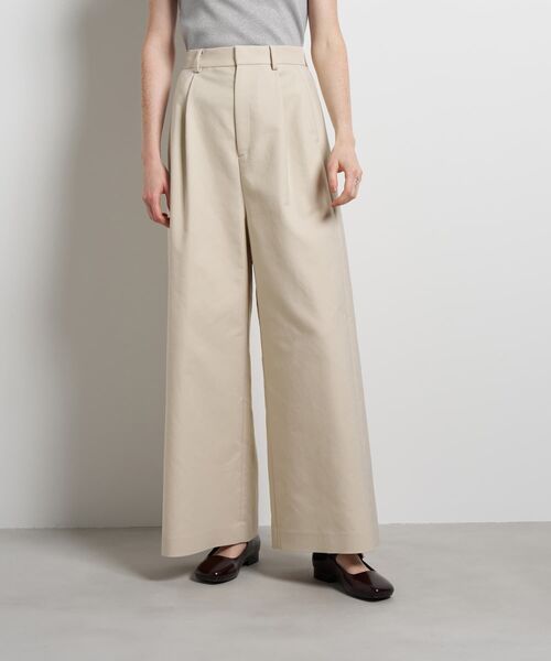 LANVIN en Bleu(ランバンオンブルー)の「コットンギャバワイドパンツ(その他パンツ・レディース・ブラック/ベージュ・36/38)」の6枚目の写真