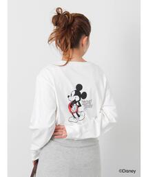 Lugnoncure | 【Disney】Mickey Mouse/プリント長袖Tシャツ(Tシャツ/カットソー)