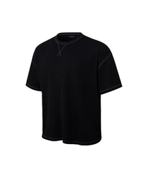 CHILLSA（チルサ）の「Waffle Over Fit Short Sleeve_Black（Tシャツ/カットソー）」