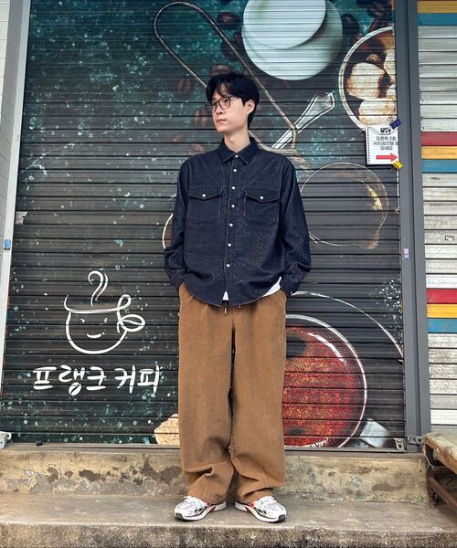 GOSTREET（ゴーストリート）の「セミワイド裏起毛コーデュロイカーブドバンディングパンツブラウン（その他パンツ・メンズ・ライトブラウン・MEDIUM/LARGE）」の5枚目の写真