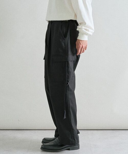 CRAFT STANDARD BOUTIQUE(クラフトスタンダードブティック)の「ツイルワイドカーゴパンツ(カーゴパンツ・メンズ・ブラック/カーキ・S/M/L)」の18枚目の写真