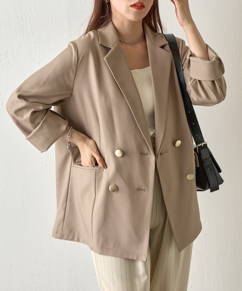 COLONY 2139(コロニートゥーワンスリーナイン)の「金釦ダブルテーラードジャケット(テーラードジャケット・レディース・グレー/ネイビー/ベージュ・FREE)」の15枚目の写真