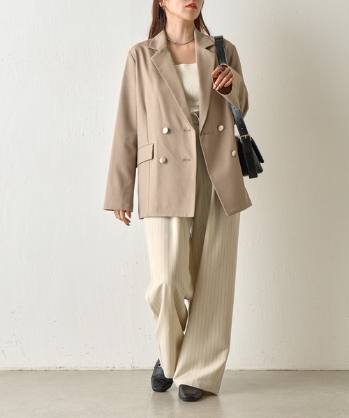 COLONY 2139(コロニートゥーワンスリーナイン)の「金釦ダブルテーラードジャケット(テーラードジャケット・レディース・グレー/ネイビー/ベージュ・FREE)」の16枚目の写真