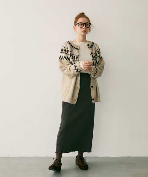 Crisp(クリスプ)の「ノルディックミックスニットカーディガン(カーディガン/ボレロ・レディース・グレー/アイボリー・FREE)」の12枚目の写真