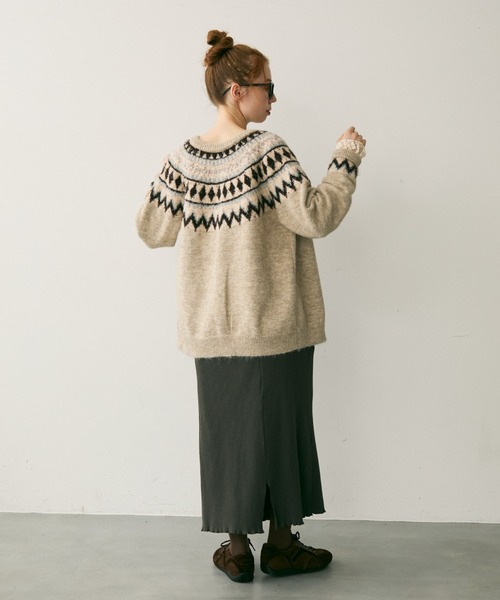 Crisp(クリスプ)の「ノルディックミックスニットカーディガン(カーディガン/ボレロ・レディース・グレー/アイボリー・FREE)」の14枚目の写真