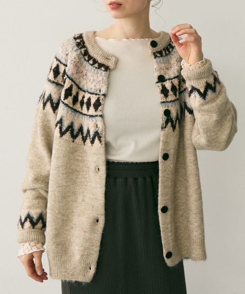 Crisp(クリスプ)の「ノルディックミックスニットカーディガン(カーディガン/ボレロ・レディース・グレー/アイボリー・FREE)」の16枚目の写真