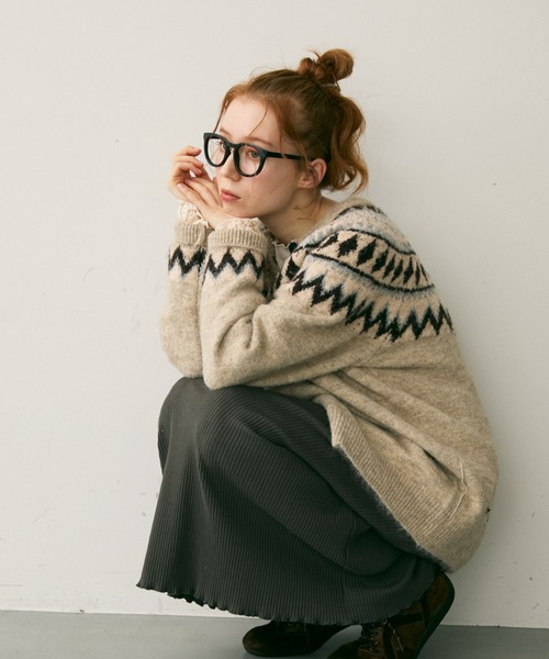 Crisp(クリスプ)の「ノルディックミックスニットカーディガン(カーディガン/ボレロ・レディース・グレー/アイボリー・FREE)」の19枚目の写真