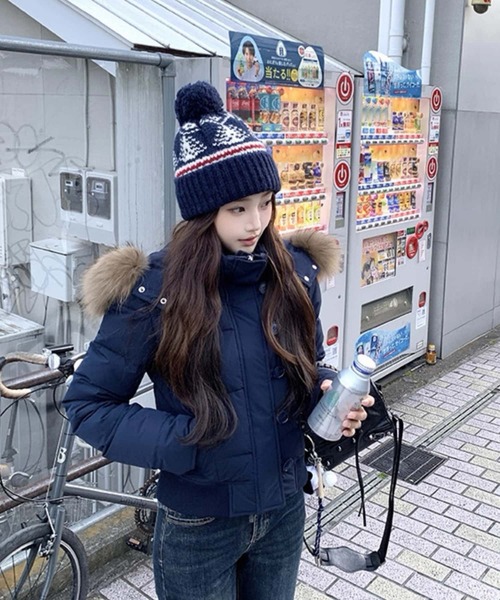 MAISON DE THERESE（メゾン ド テレーズ）の「フード外し可能　ショート丈　中綿ジャケット/コート（ダウンジャケット/コート・レディース・ブラック/ネイビー/ベージュ・M）」の18枚目の写真