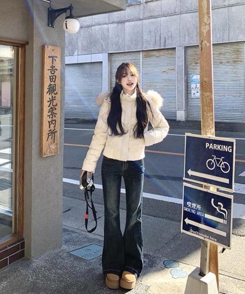 MAISON DE THERESE（メゾン ド テレーズ）の「フード外し可能　ショート丈　中綿ジャケット/コート（ダウンジャケット/コート・レディース・ブラック/ネイビー/ベージュ・M）」の13枚目の写真