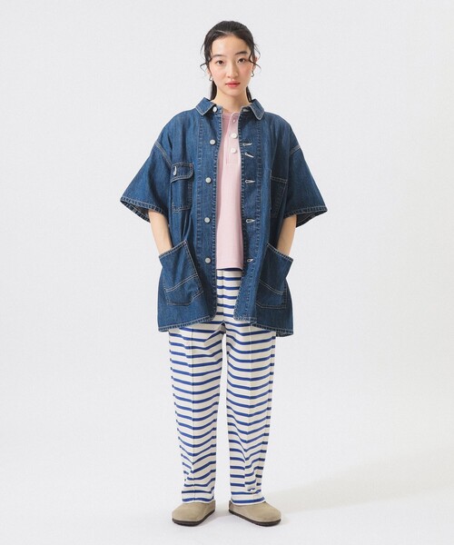 BEAMS BOY（ビームスボーイ）の「デニム カバーオール ショートスリーブ（カバーオール・レディース・ブルー/インディゴブルー・1/2）」の3枚目の写真