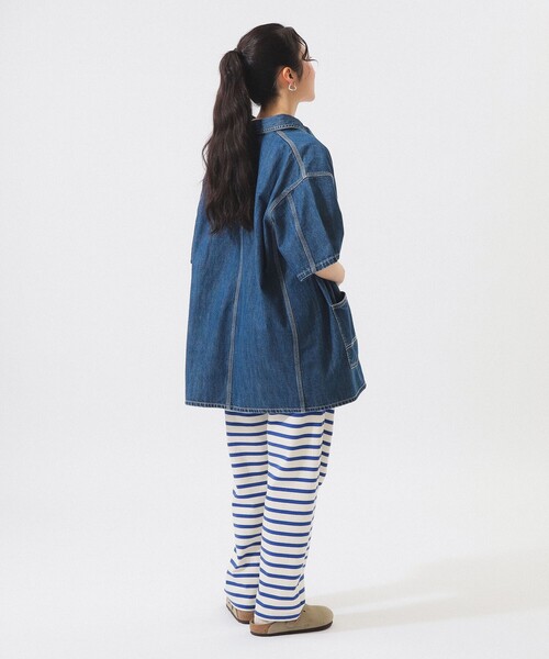 BEAMS BOY（ビームスボーイ）の「デニム カバーオール ショートスリーブ（カバーオール・レディース・ブルー/インディゴブルー・1/2）」の5枚目の写真