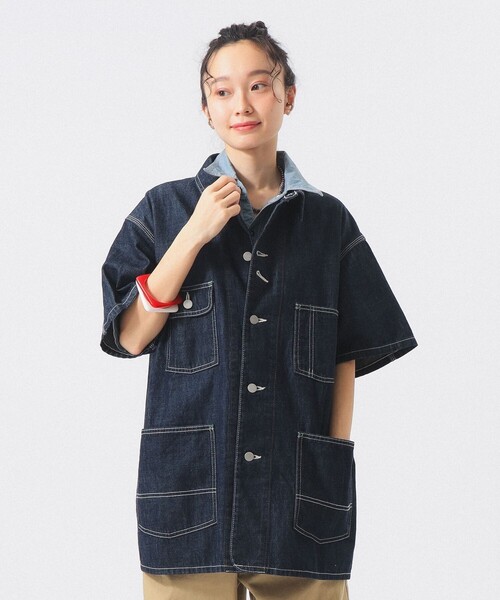 BEAMS BOY（ビームスボーイ）の「デニム カバーオール ショートスリーブ（カバーオール・レディース・ブルー/インディゴブルー・1/2）」の12枚目の写真
