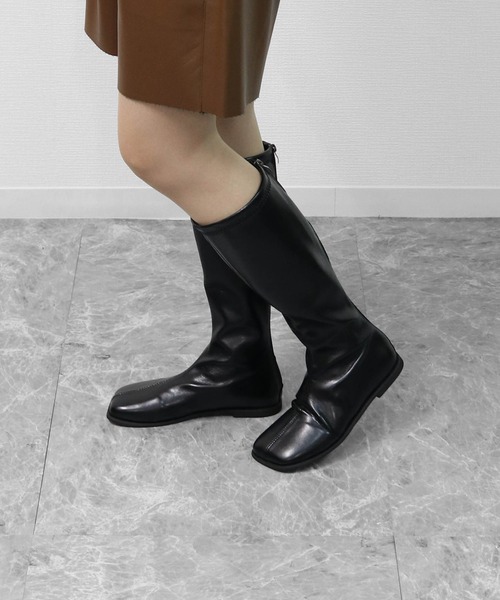 THE CELL.(ザセルドット)の「スクエアローヒールロングブーツ SQUARE LOW HEEL LONG BOOTS(ブーツ・レディース・ブラック/ブラウン・35/37/39)」の10枚目の写真
