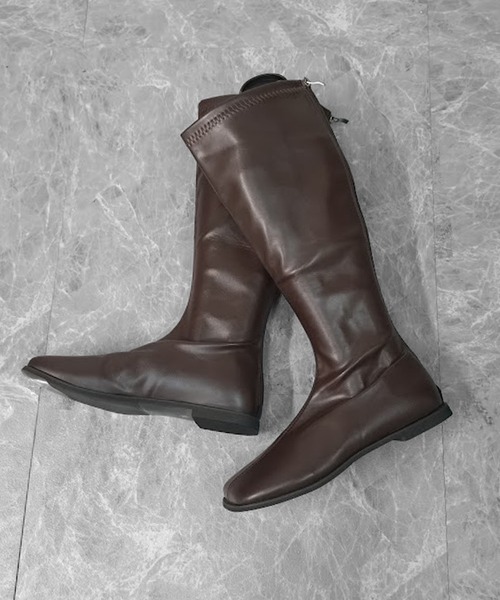 THE CELL.(ザセルドット)の「スクエアローヒールロングブーツ SQUARE LOW HEEL LONG BOOTS(ブーツ・レディース・ブラック/ブラウン・35/37/39)」の13枚目の写真