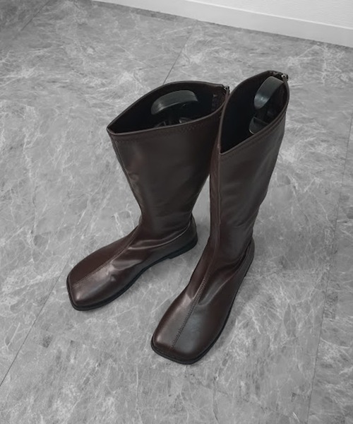 THE CELL.(ザセルドット)の「スクエアローヒールロングブーツ SQUARE LOW HEEL LONG BOOTS(ブーツ・レディース・ブラック/ブラウン・35/37/39)」の14枚目の写真