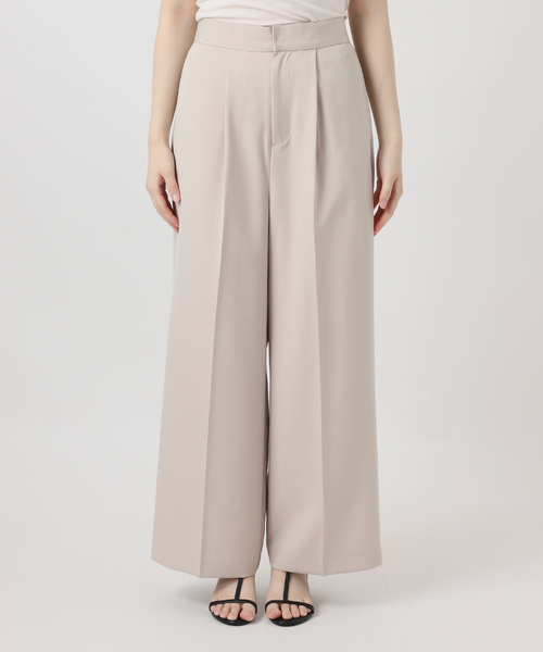 B.C STOCK(ベーセーストック)の「手洗い可 / ワイドストレートセンタープレスパンツ(スラックス・レディース・ネイビー/ベージュ・MEDIUM/SMALL)」の15枚目の写真