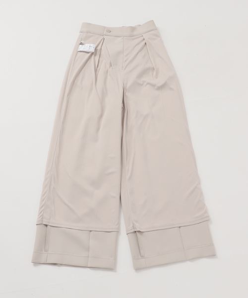 B.C STOCK(ベーセーストック)の「手洗い可 / ワイドストレートセンタープレスパンツ(スラックス・レディース・ネイビー/ベージュ・MEDIUM/SMALL)」の19枚目の写真