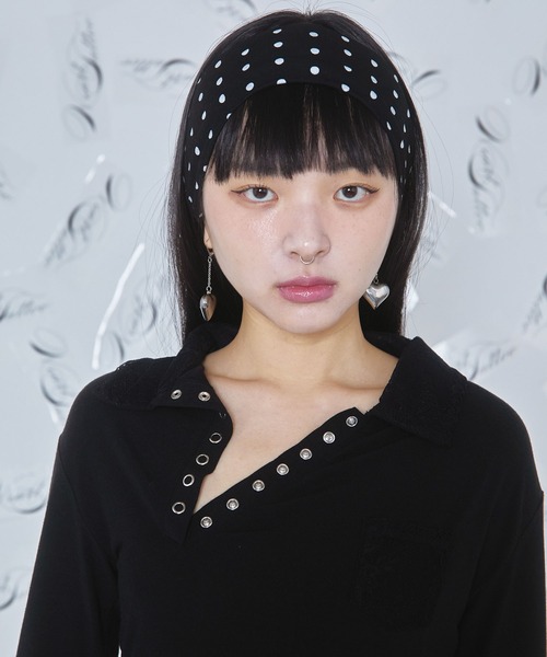 Heart Tattoo(ハートタトゥー)の「lingerie polo shirt / ランジェリーポロシャツ(ポロシャツ・レディース・ホワイト/ブラック・FREE)」の9枚目の写真