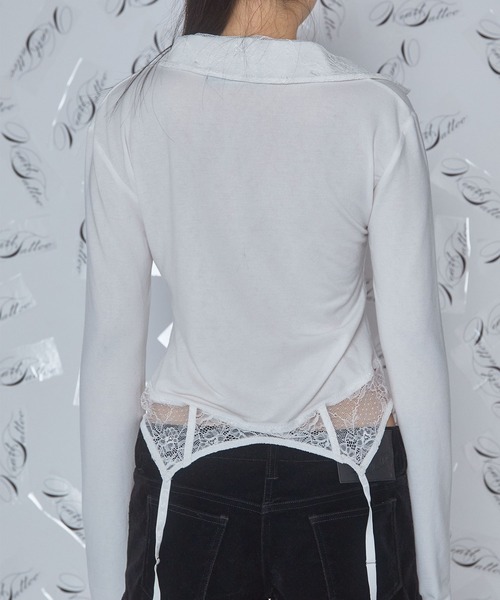 Heart Tattoo(ハートタトゥー)の「lingerie polo shirt / ランジェリーポロシャツ(ポロシャツ・レディース・ホワイト/ブラック・FREE)」の17枚目の写真
