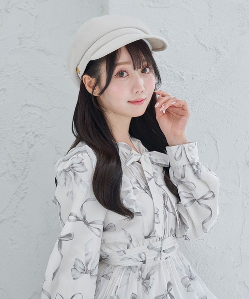 JACKSUN'Sキャンバス スタッズ付きキャスケット ホワイト/ブラック