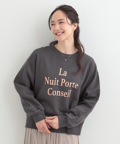 SHOO・LA・RUE（シューラルー）の「【綿100%/洗濯機可/S-LL】プリントアソート裏毛スウェット（スウェット・レディース・ベージュ系その他6/ライトグレー系/ブルー系3/チャコールグレー・01/02/03/04）」の9枚目の写真