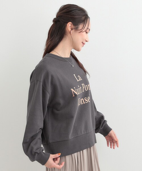 SHOO・LA・RUE（シューラルー）の「【綿100%/洗濯機可/S-LL】プリントアソート裏毛スウェット（スウェット・レディース・ベージュ系その他6/ライトグレー系/ブルー系3/チャコールグレー・01/02/03/04）」の10枚目の写真