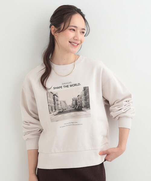 SHOO・LA・RUE（シューラルー）の「【綿100%/洗濯機可/S-LL】プリントアソート裏毛スウェット（スウェット・レディース・ベージュ系その他6/ライトグレー系/ブルー系3/チャコールグレー・01/02/03/04）」の13枚目の写真