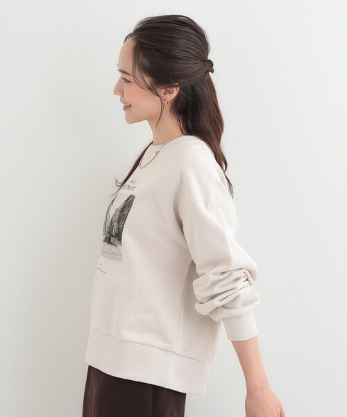 SHOO・LA・RUE（シューラルー）の「【綿100%/洗濯機可/S-LL】プリントアソート裏毛スウェット（スウェット・レディース・ベージュ系その他6/ライトグレー系/ブルー系3/チャコールグレー・01/02/03/04）」の14枚目の写真