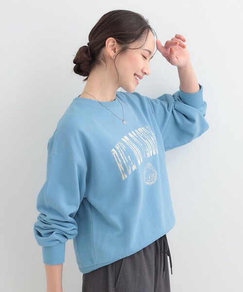 SHOO・LA・RUE（シューラルー）の「【綿100%/洗濯機可/S-LL】プリントアソート裏毛スウェット（スウェット・レディース・ベージュ系その他6/ライトグレー系/ブルー系3/チャコールグレー・01/02/03/04）」の18枚目の写真