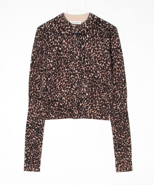 LEOPARD LONG RIB KNIT CARDIGAN（Tシャツ/カットソー）｜THE SHINZONE