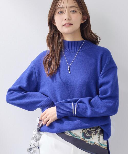 セール】【カシミヤ混】ミドルゲージ ハイネックニット（ニット